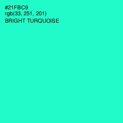 #21FBC9 - Bright Turquoise Color Image